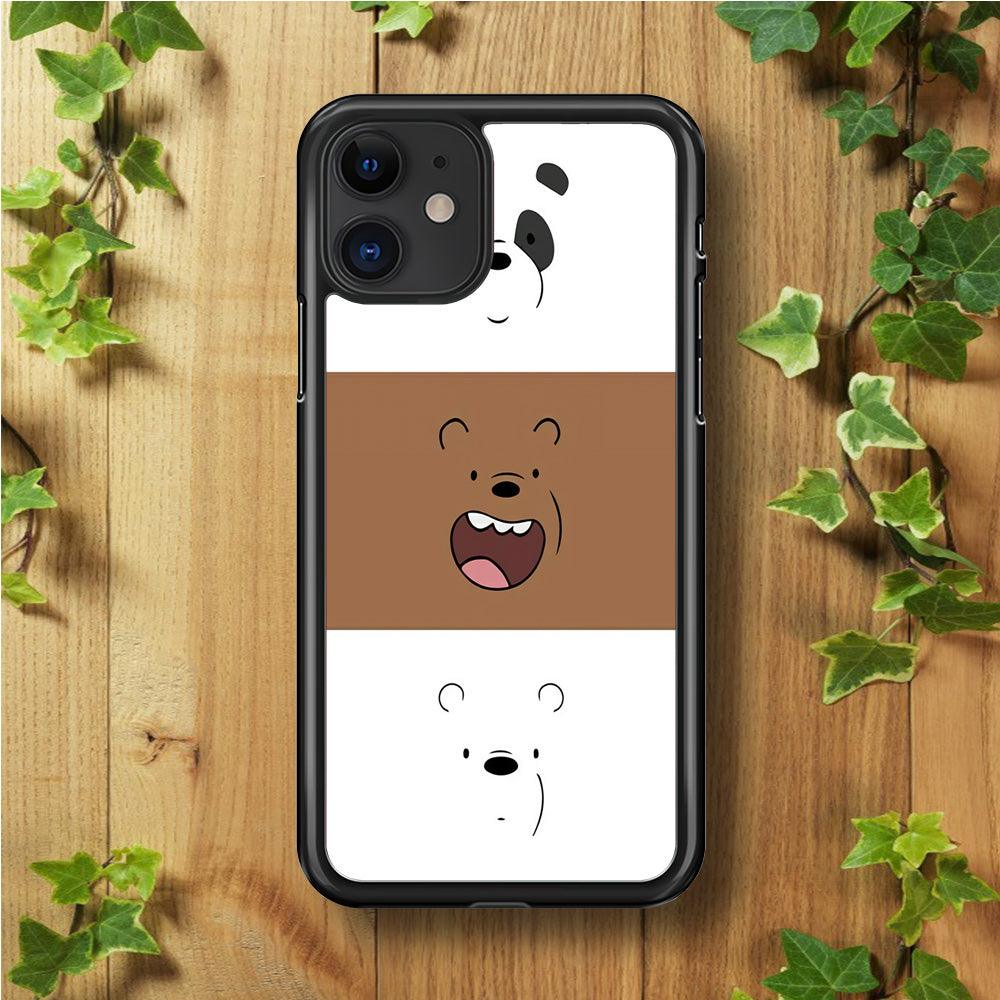 We Bare Bear Face iPhone 11 Case-Rubber / Black (2D Case)-Xtracase