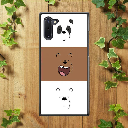 We Bare Bear Face Samsung Galaxy Note 10 Case-Rubber / White (2D Case)-Xtracase