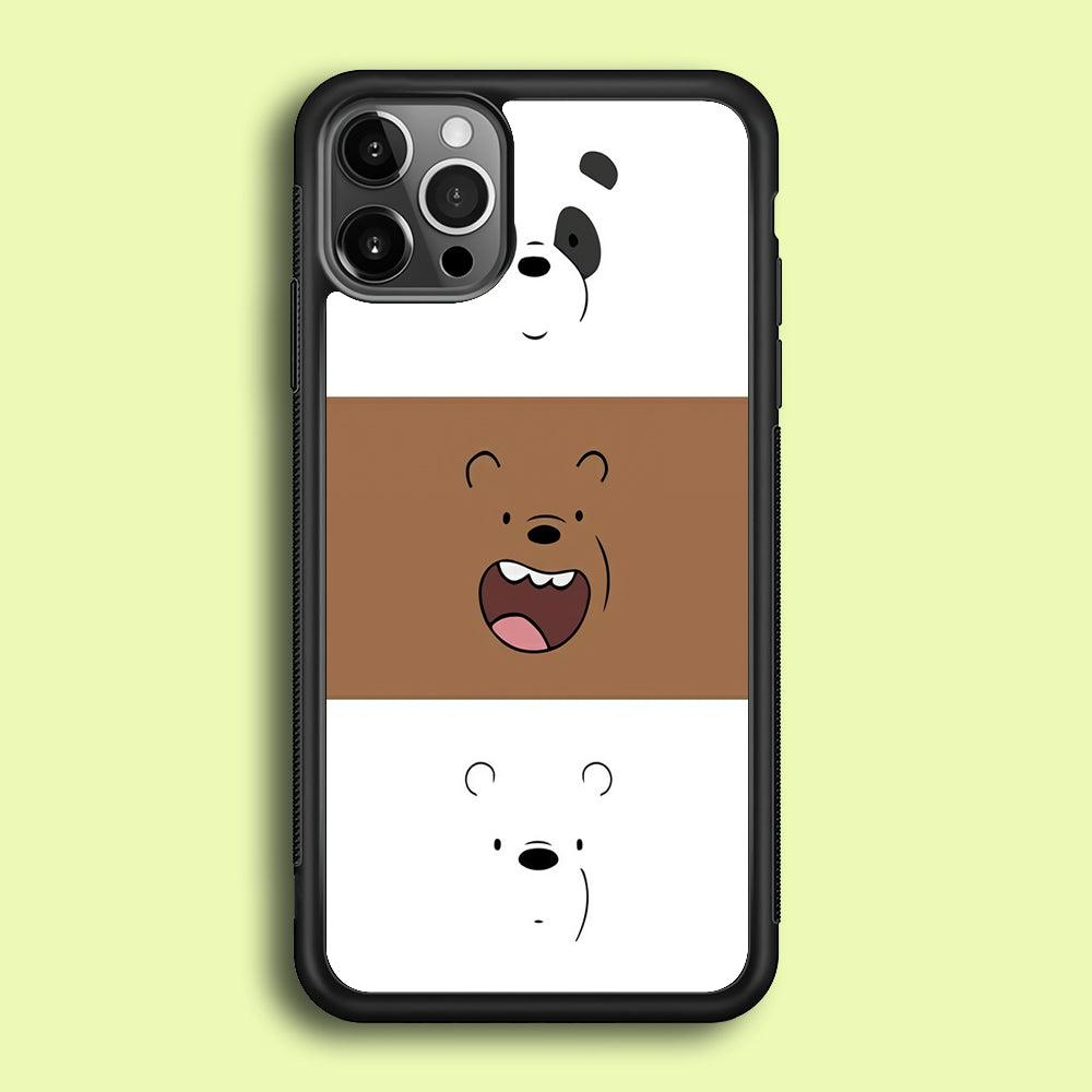 We Bare Bear Face iPhone 12 Pro Case-Rubber / Black (2D Case)-Xtracase