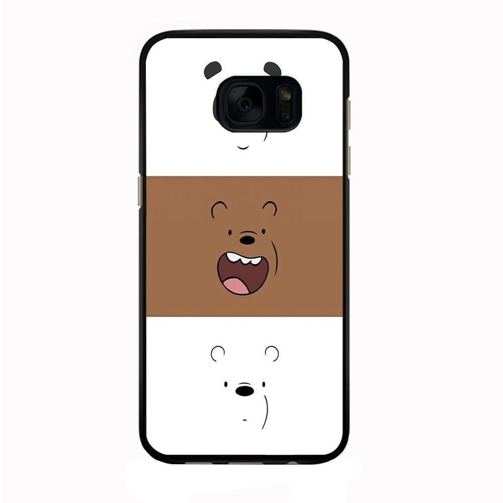 We Bare Bear Face Samsung Galaxy S7 Edge Case-Rubber / Black (2D Case)-Xtracase