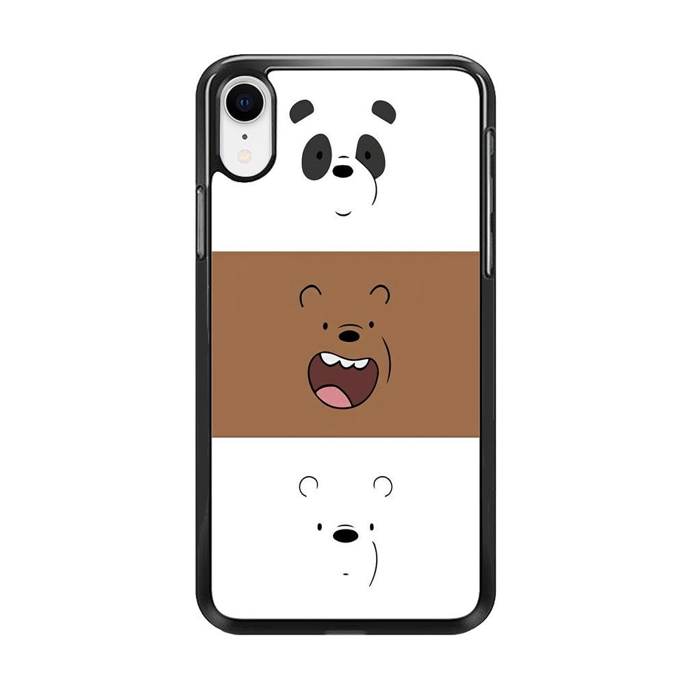 We Bare Bear Face iPhone XR Case-Rubber / Black (2D Case)-Xtracase