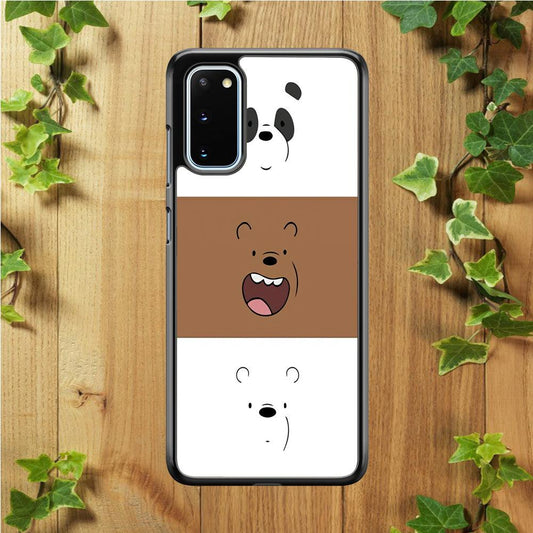 We Bare Bear Face Samsung Galaxy S20 Case-Rubber / White (2D Case)-Xtracase