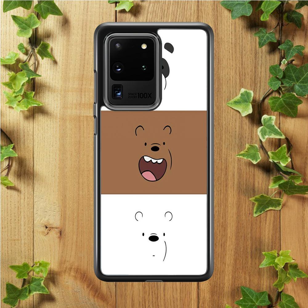 We Bare Bear Face Samsung Galaxy S20 Ultra Case-Rubber / Black (2D Case)-Xtracase