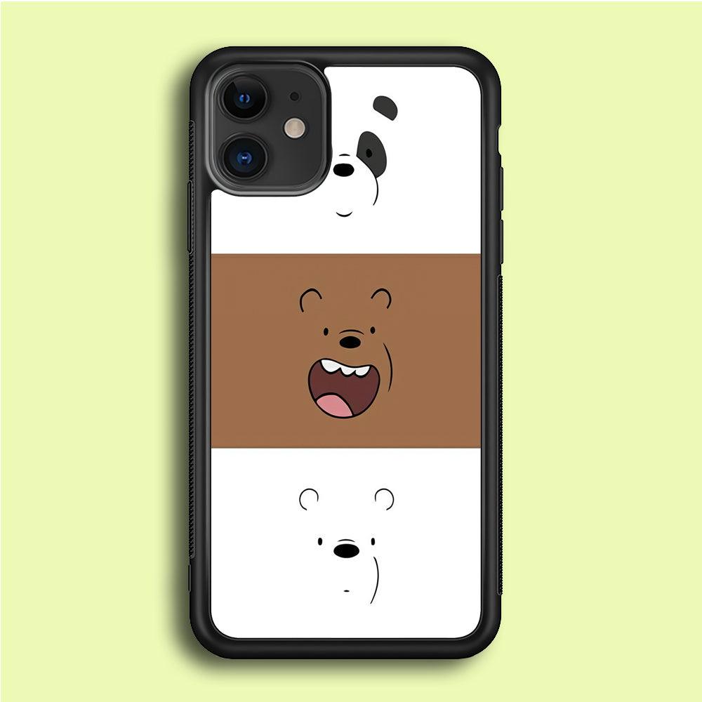 We Bare Bear Face iPhone 12 Case-Rubber / Black (2D Case)-Xtracase