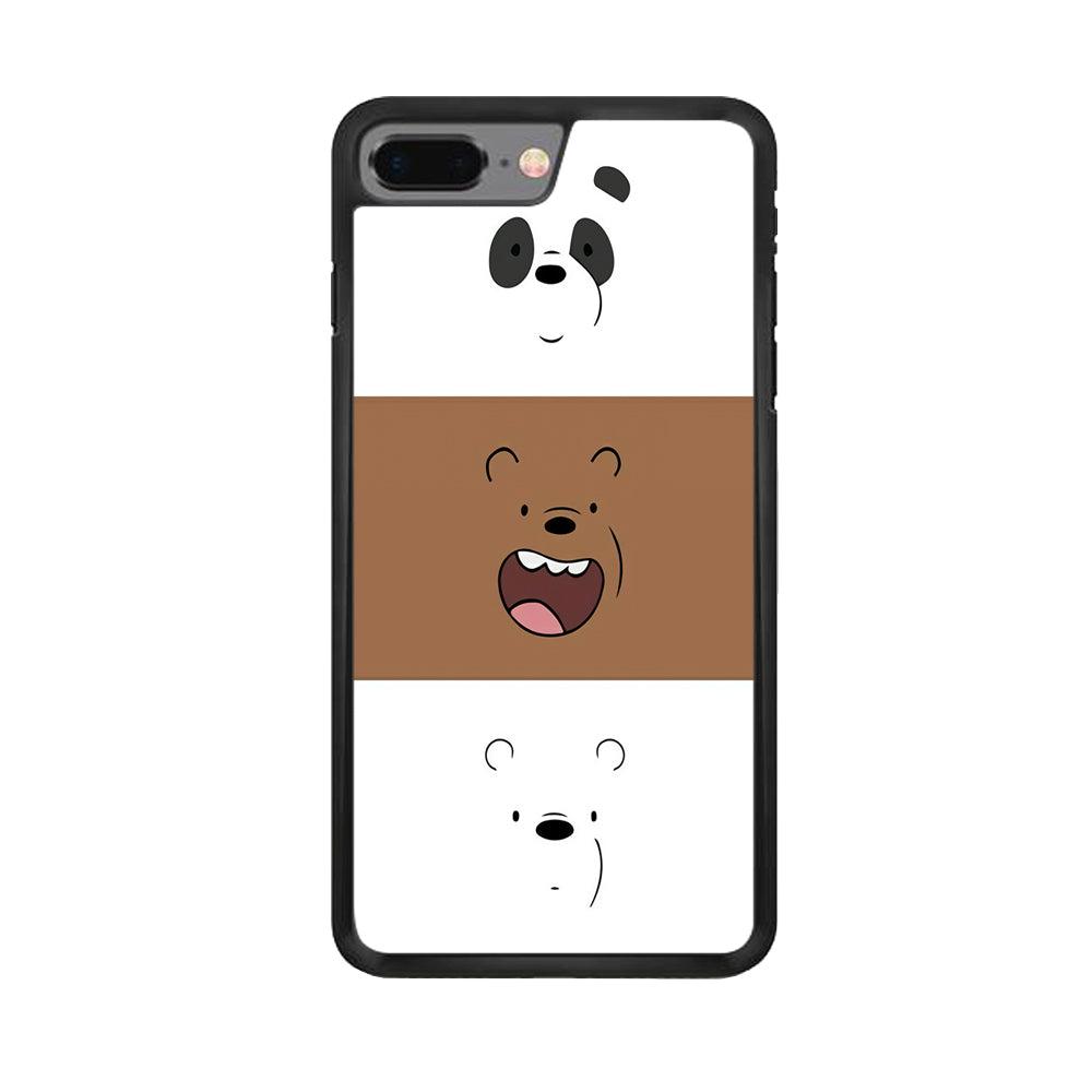 We Bare Bear Face iPhone 7 Plus Case-Rubber / Black (2D Case)-Xtracase