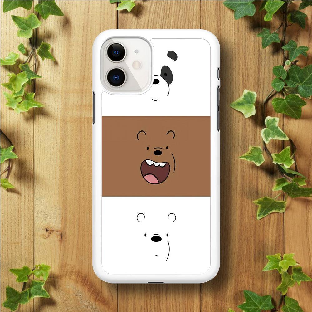 We Bare Bear Face iPhone 11 Case-Rubber / White (2D Case)-Xtracase