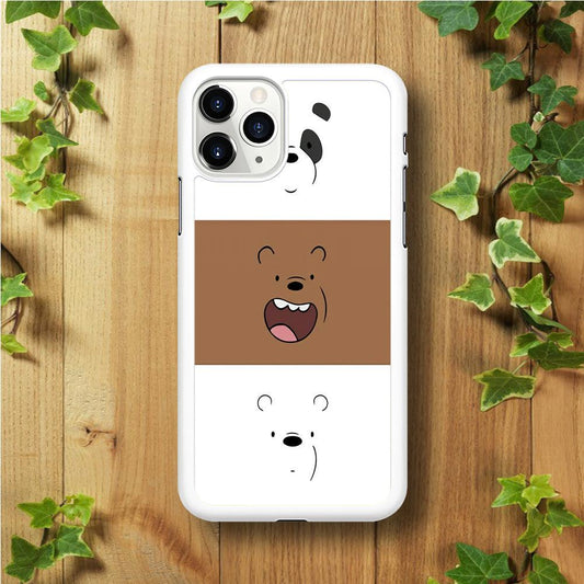 We Bare Bear Face iPhone 11 Pro Max Case-Rubber / White (2D Case)-Xtracase