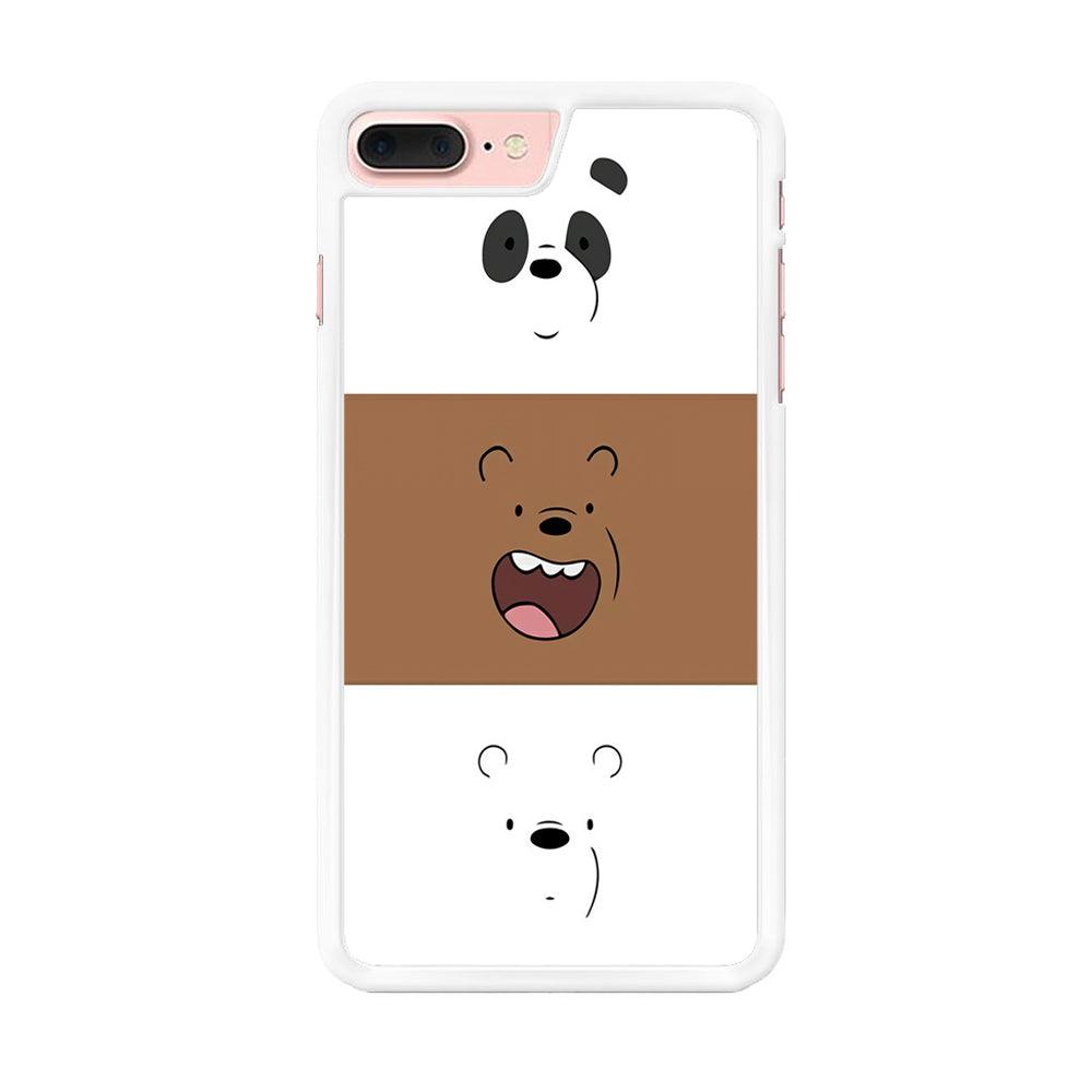 We Bare Bear Face iPhone 7 Plus Case-Rubber / White (2D Case)-Xtracase