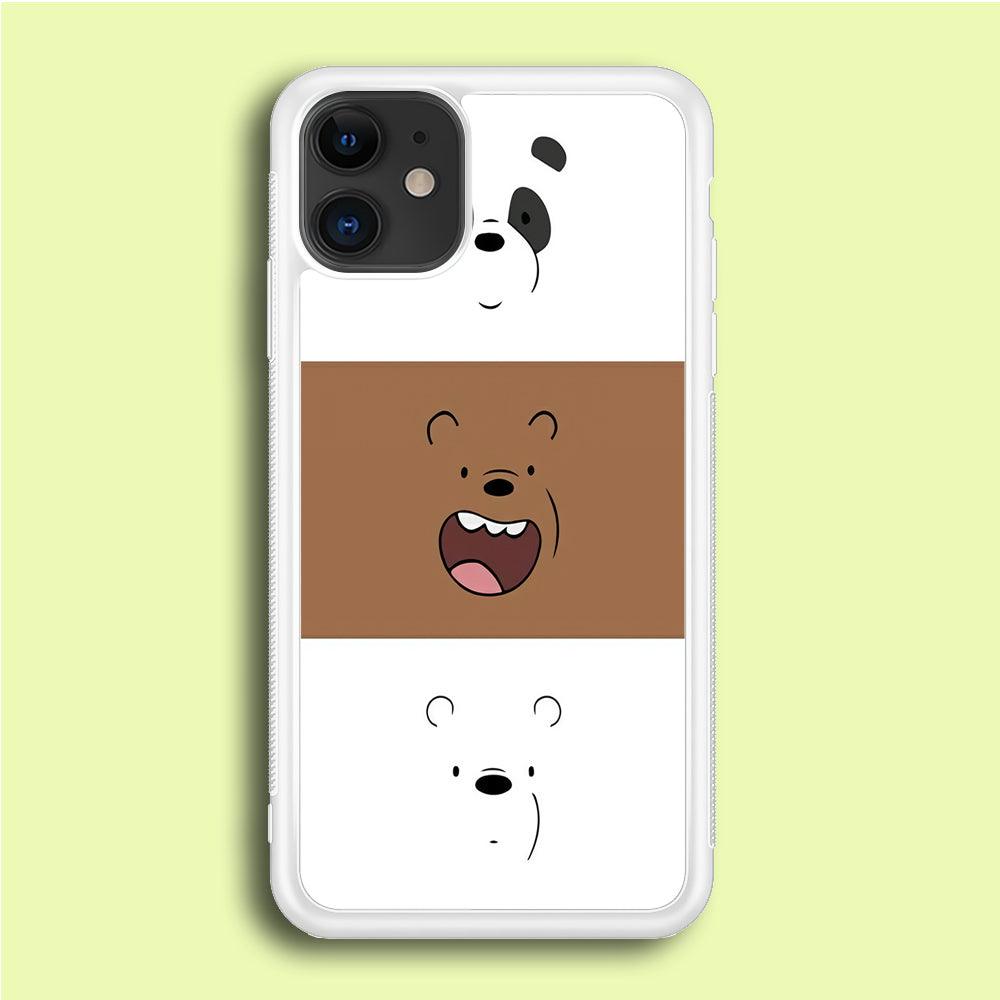 We Bare Bear Face iPhone 12 Case-Rubber / White (2D Case)-Xtracase