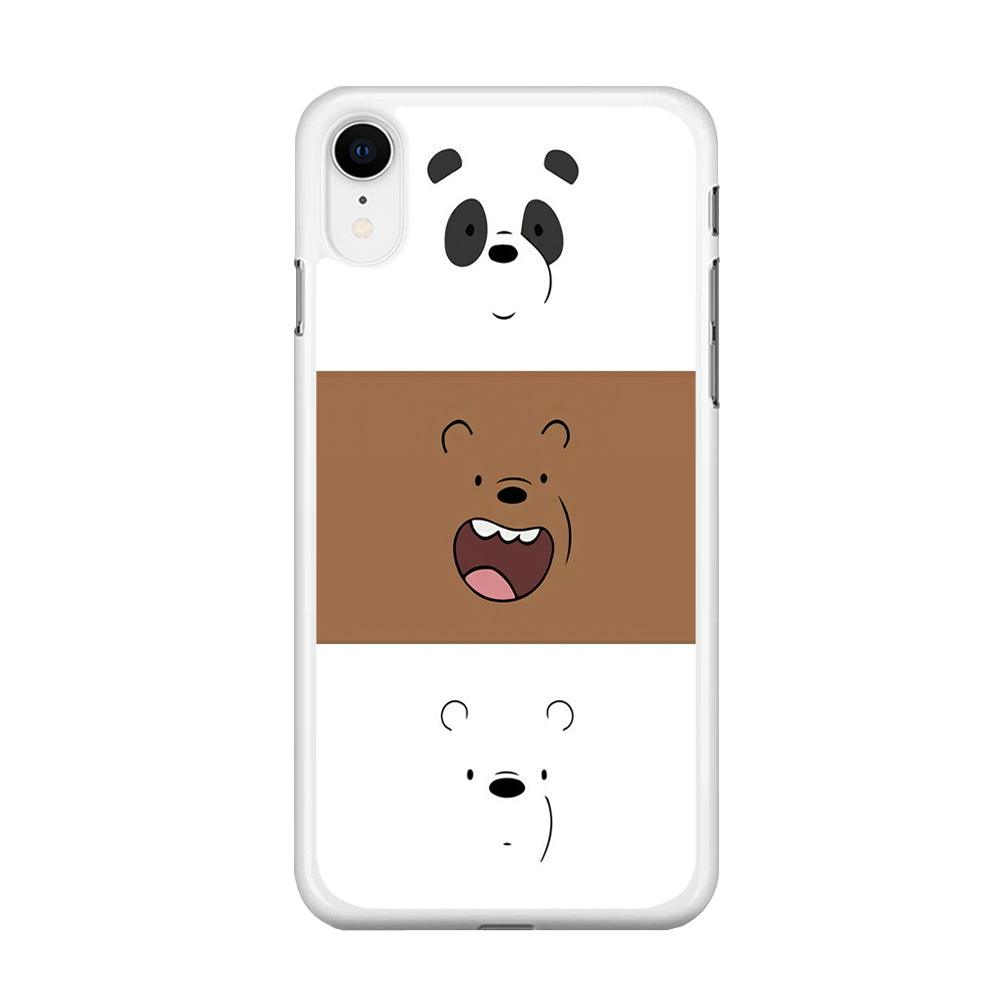 We Bare Bear Face iPhone XR Case-Rubber / White (2D Case)-Xtracase