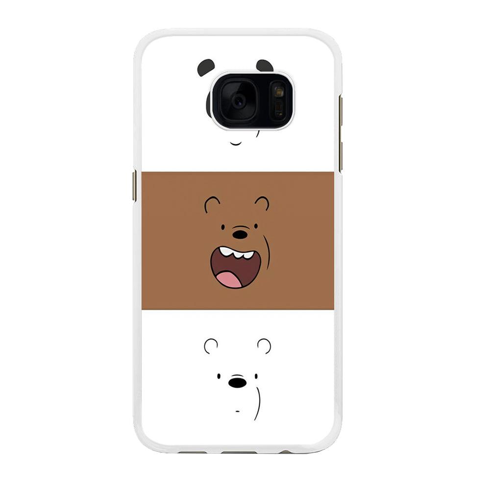 We Bare Bear Face Samsung Galaxy S7 Edge Case-Rubber / White (2D Case)-Xtracase