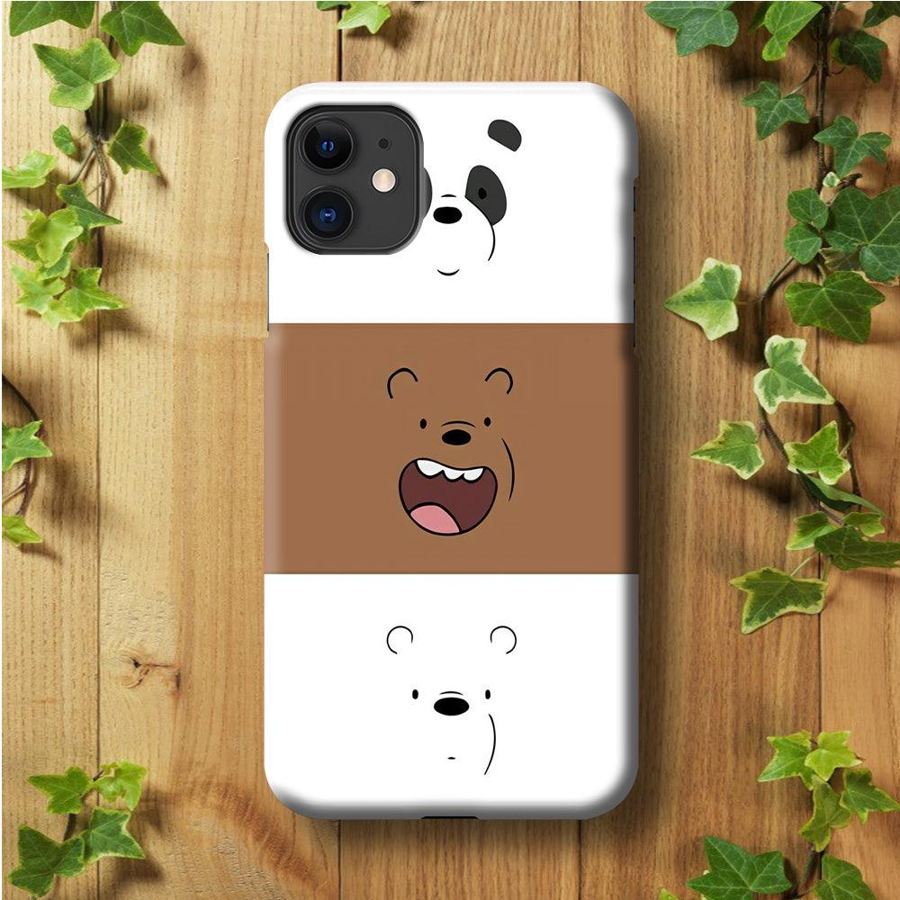 We Bare Bear Face iPhone 11 Case-Plastic / Full Wrap (3D Case)-Xtracase