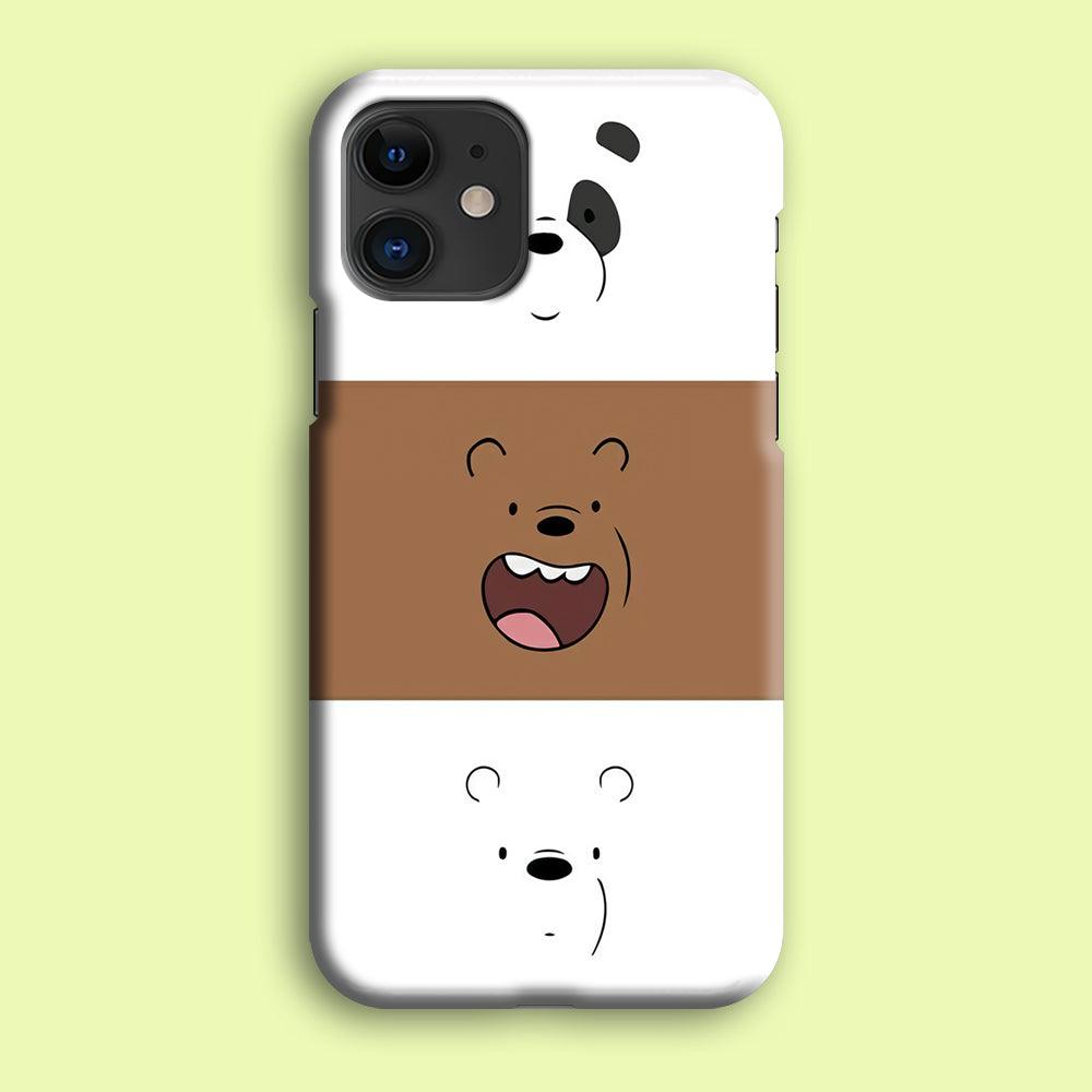 We Bare Bear Face iPhone 12 Case-Plastic / Full Wrap (3D Case)-Xtracase