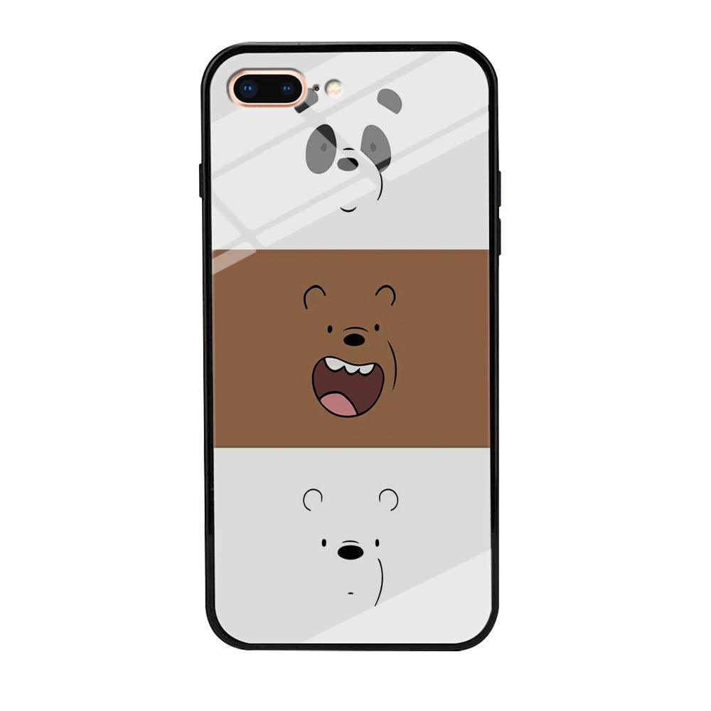We Bare Bear Face iPhone 7 Plus Case-Tempered Glass Case-Xtracase