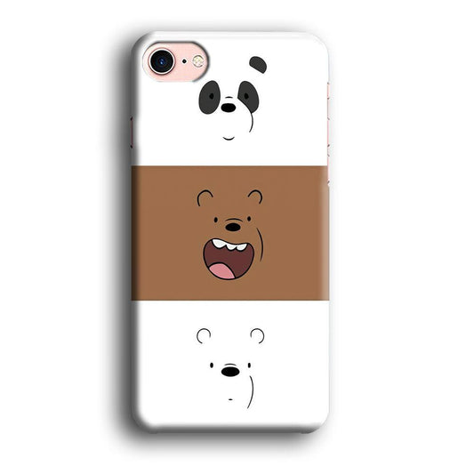 We Bare Bear Face iPhone 8 Case-Plastic / Full Wrap (3D Case)-Xtracase