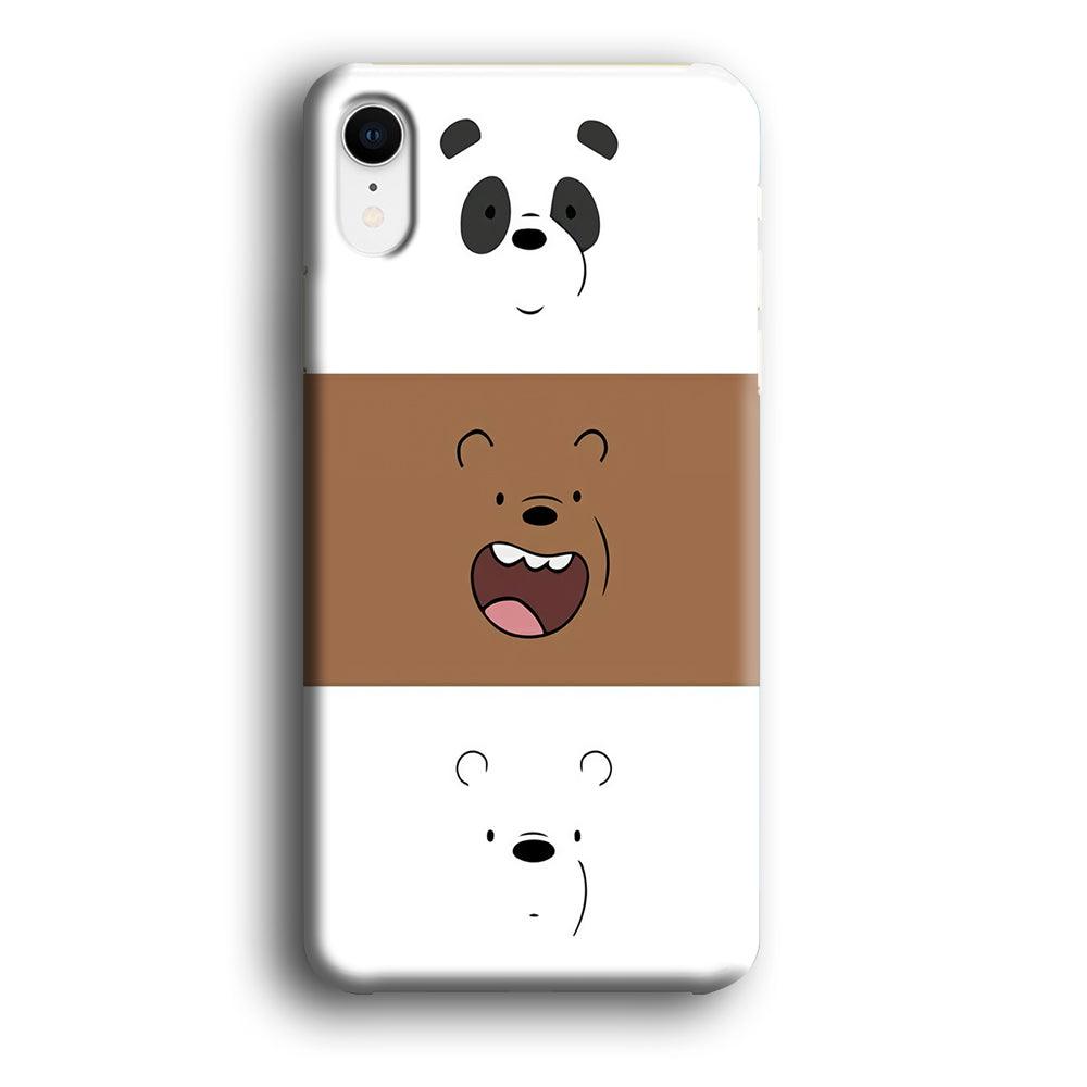 We Bare Bear Face iPhone XR Case-Plastic / Full Wrap (3D Case)-Xtracase