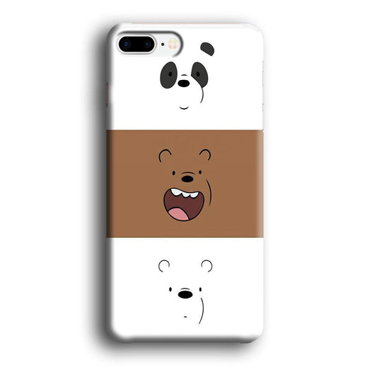 We Bare Bear Face iPhone 8 Plus Case-Plastic / Full Wrap (3D Case)-Xtracase