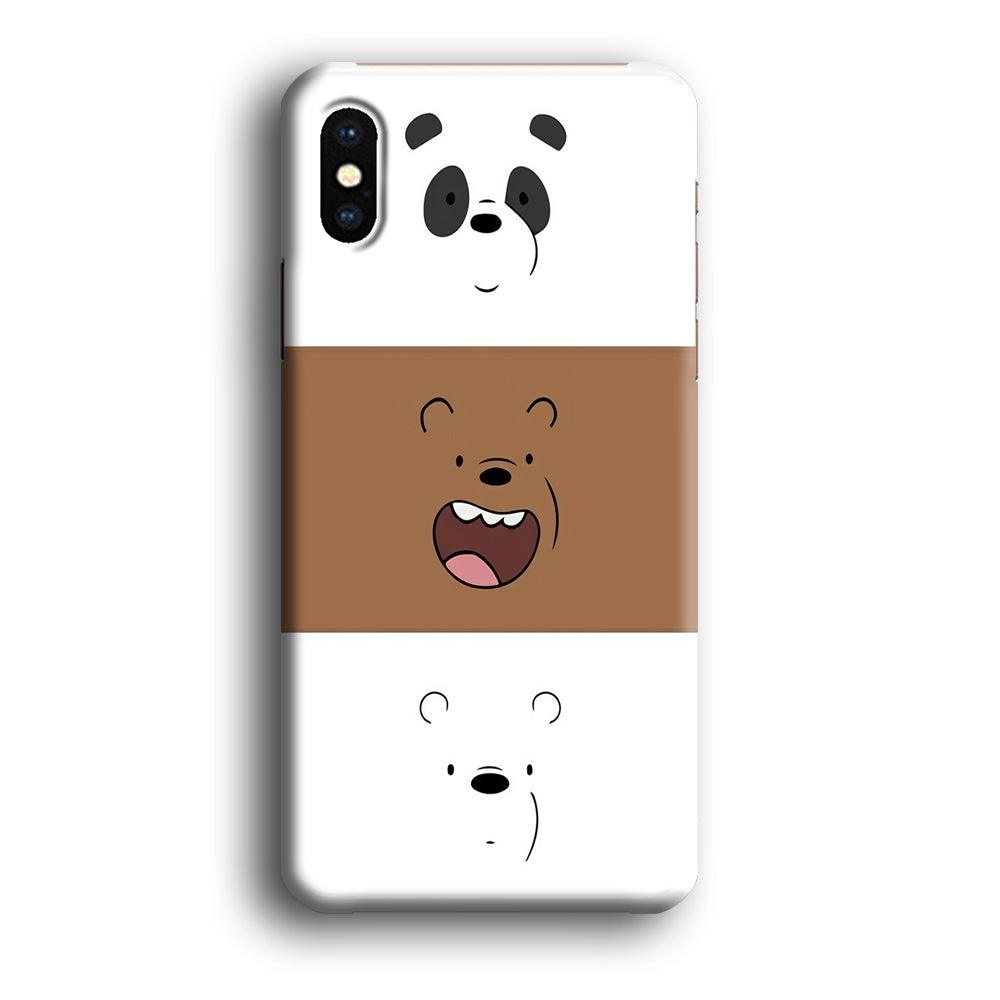 We Bare Bear Face iPhone Xs Max Case-Plastic / Full Wrap (3D Case)-Xtracase