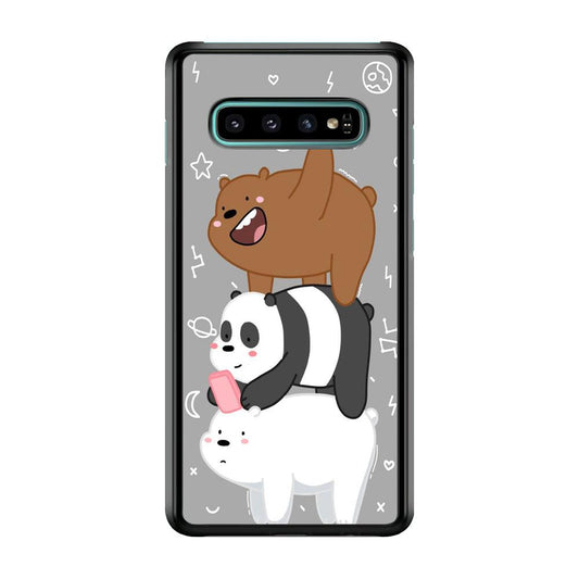 We Bare Bear Overlap Samsung Galaxy S10 Case-Plastic / Full Wrap (3D Case)-Xtracase