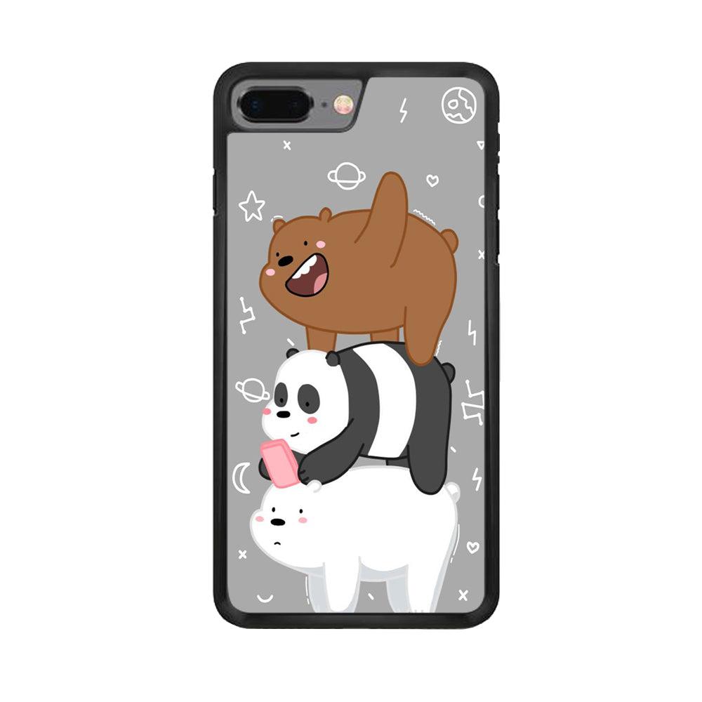 We Bare Bear Overlap iPhone 7 Plus Case-Rubber / Black (2D Case)-Xtracase