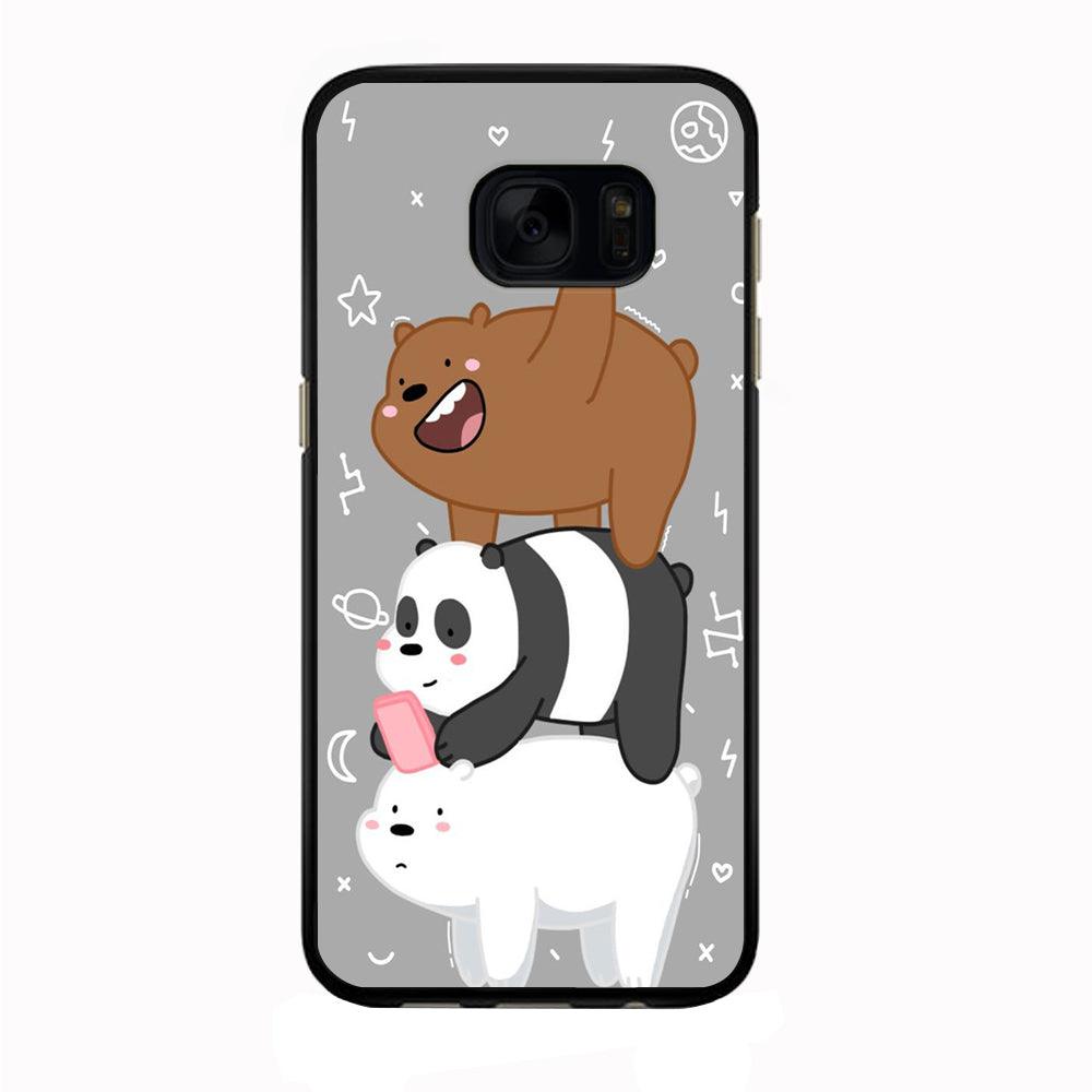 We Bare Bear Overlap Samsung Galaxy S7 Edge Case-Rubber / Black (2D Case)-Xtracase