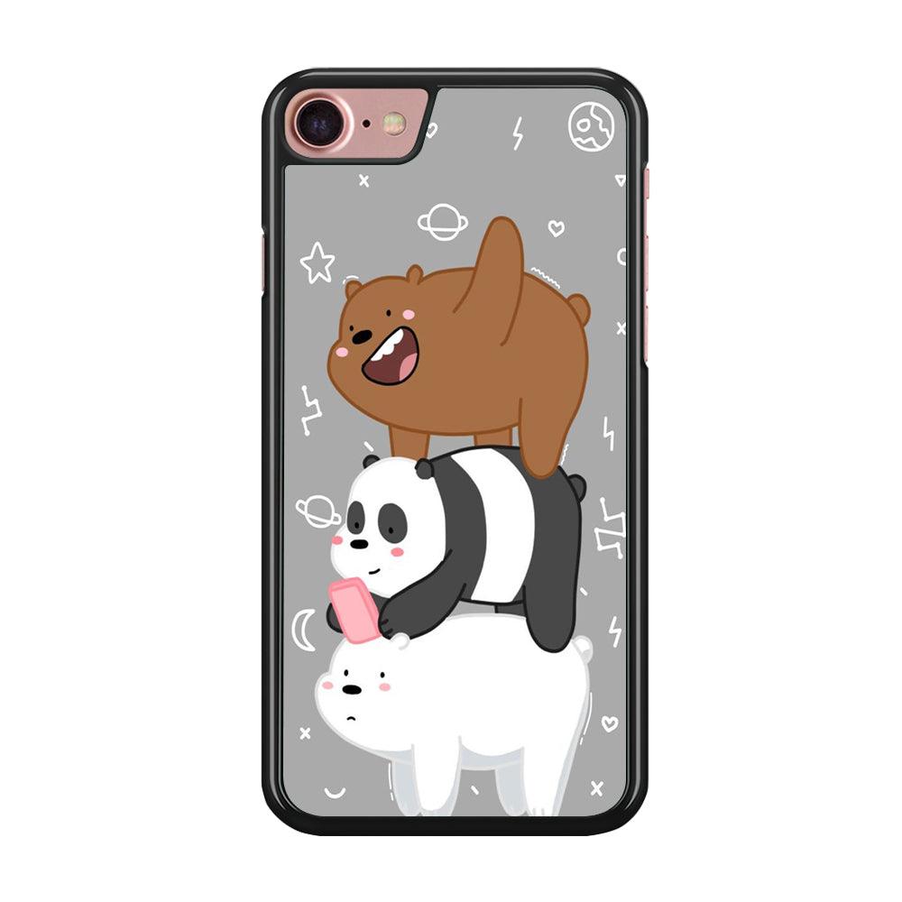 We Bare Bear Overlap iPhone SE 2020 Case-Rubber / Black (2D Case)-Xtracase