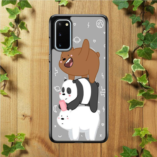 We Bare Bear Overlap Samsung Galaxy S20 Case-Rubber / White (2D Case)-Xtracase