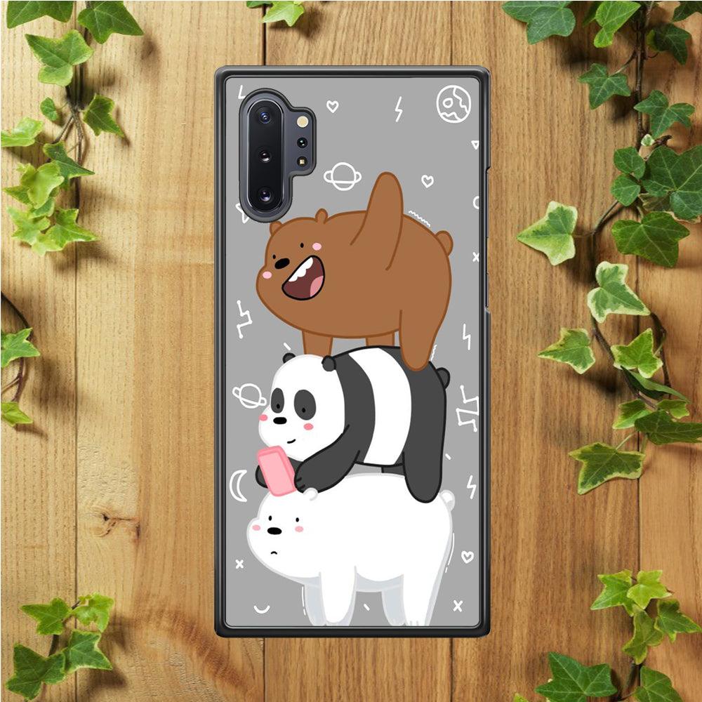 We Bare Bear Overlap Samsung Galaxy Note 10 Plus Case-Rubber / Black (2D Case)-Xtracase
