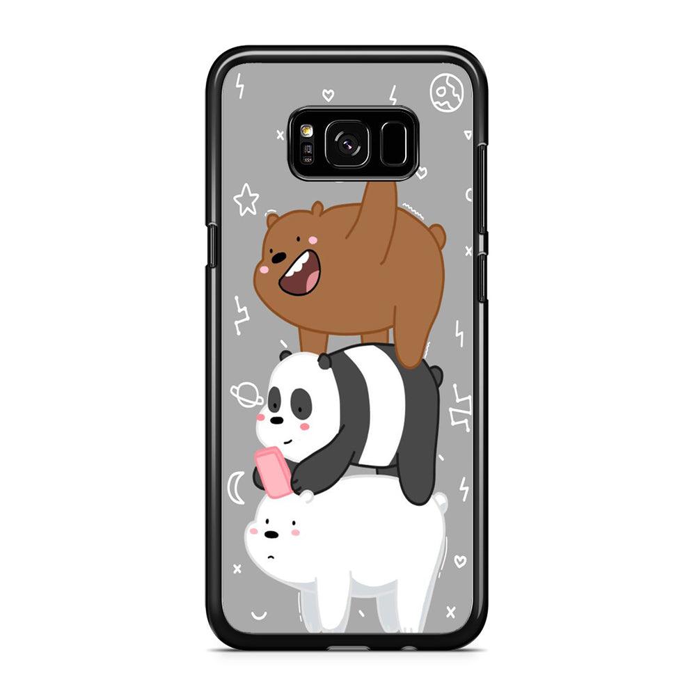 We Bare Bear Overlap Samsung Galaxy S8 Case-Rubber / Black (2D Case)-Xtracase