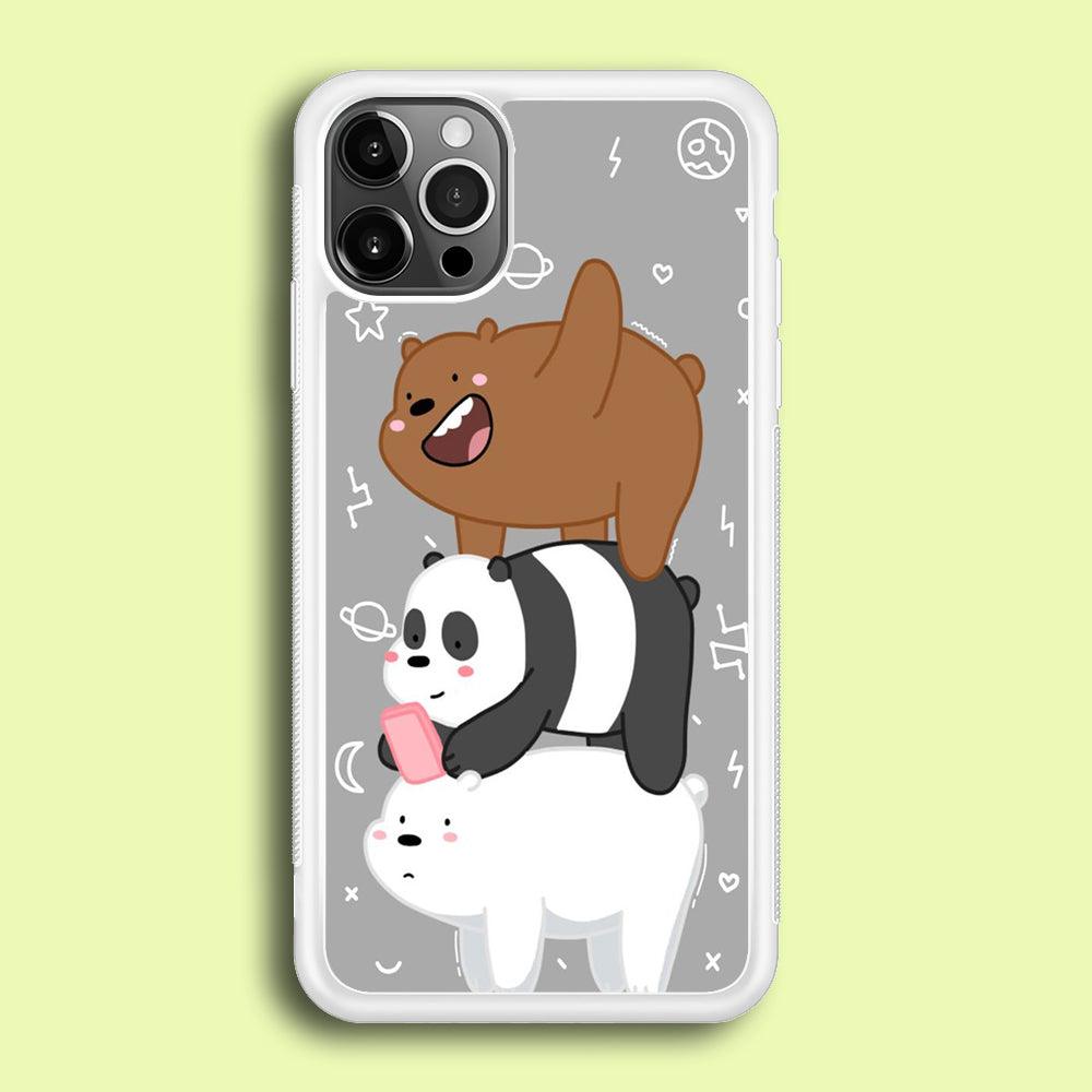 We Bare Bear Overlap iPhone 12 Pro Case-Rubber / White (2D Case)-Xtracase
