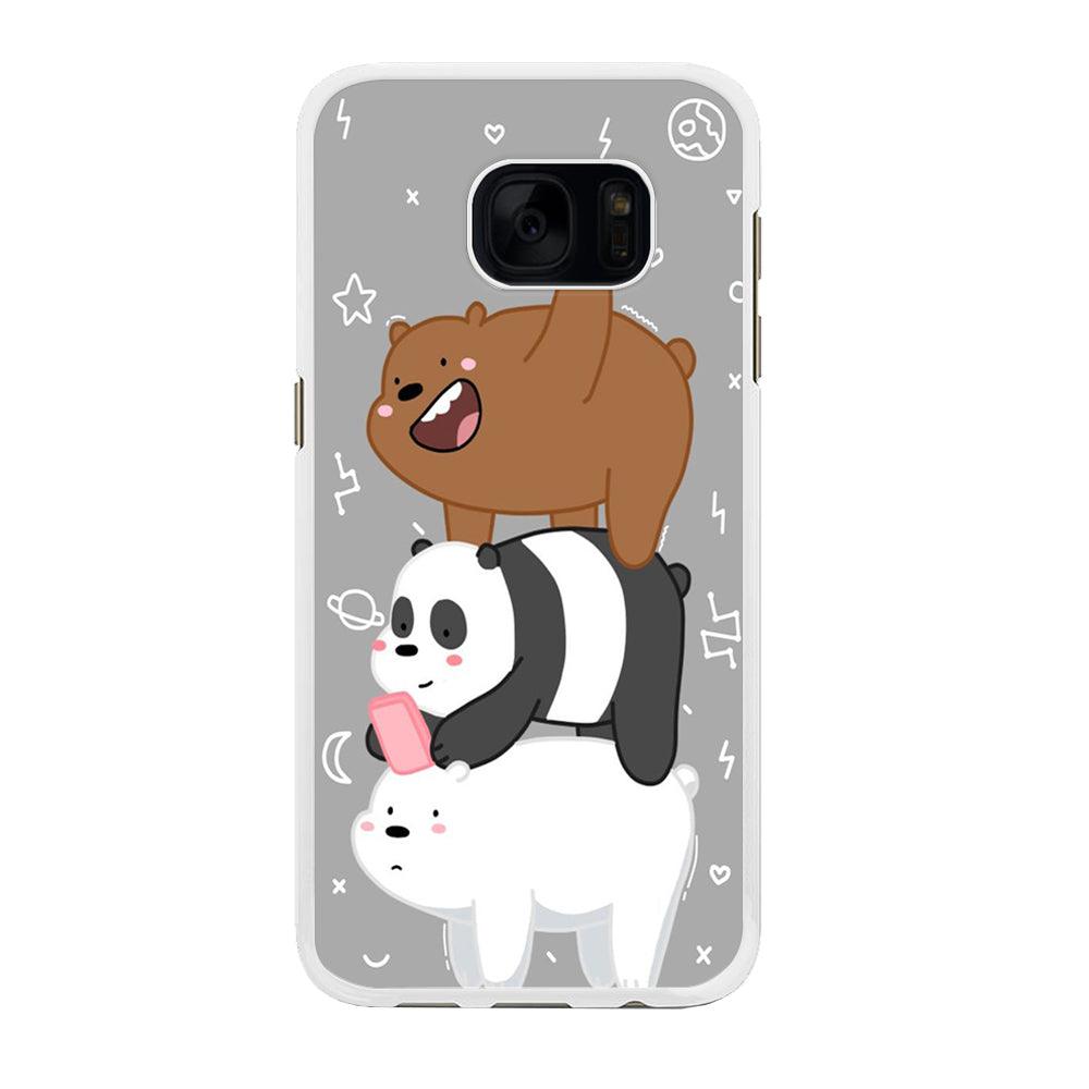 We Bare Bear Overlap Samsung Galaxy S7 Edge Case-Rubber / White (2D Case)-Xtracase
