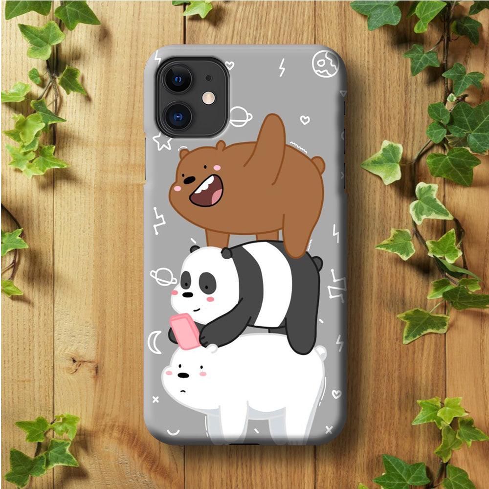 We Bare Bear Overlap iPhone 11 Case-Plastic / Full Wrap (3D Case)-Xtracase