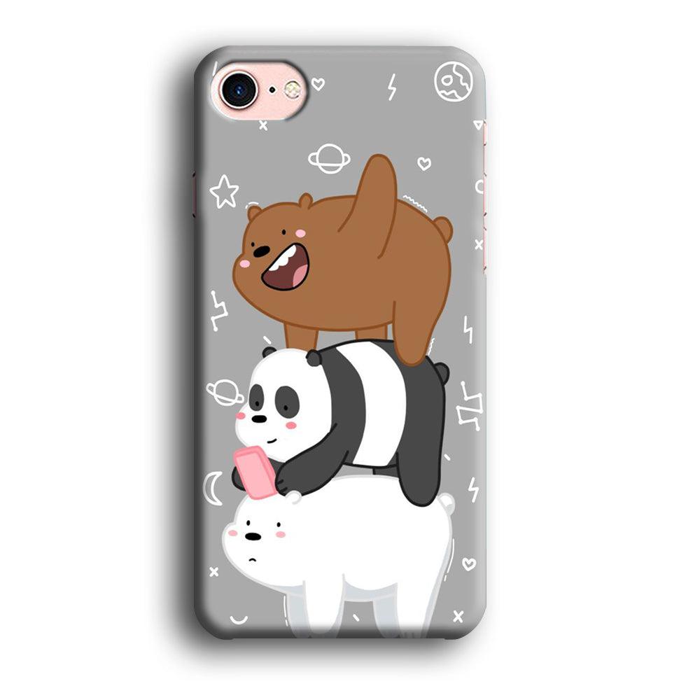 We Bare Bear Overlap iPhone SE 2020 Case-Plastic / Full Wrap (3D Case)-Xtracase