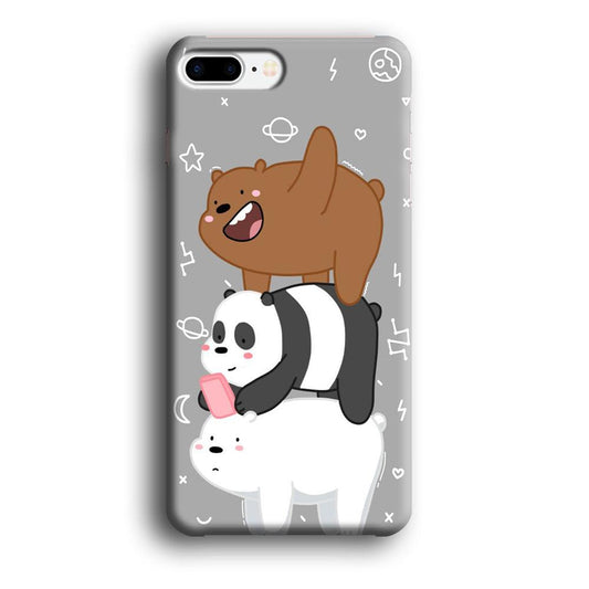 We Bare Bear Overlap iPhone 8 Plus Case-Plastic / Full Wrap (3D Case)-Xtracase