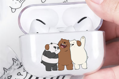We Bare Bears Best Friends Hard Plastic Protective Clear Case Cover For Apple Airpod Pro