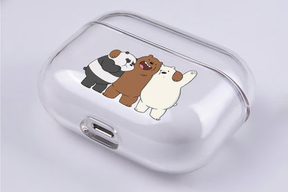 We Bare Bears Best Friends Hard Plastic Protective Clear Case Cover For Apple Airpod Pro