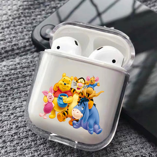 Winnie the Pooh Family Hard Plastic Protective Clear Case Cover For Apple Airpods