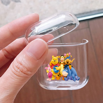 Winnie the Pooh Family Hard Plastic Protective Clear Case Cover For Apple Airpods