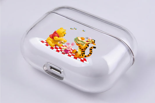 Winnie the Pooh on a Picnic Hard Plastic Protective Clear Case Cover For Apple Airpod Pro