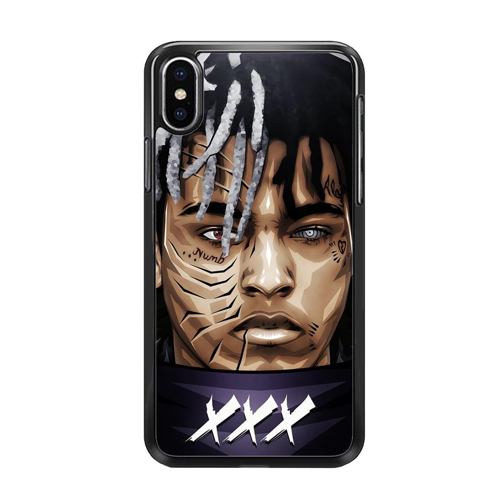 XXXTentacion Anime Akatsuki iPhone Xs Case-Rubber / Black (2D Case)-Xtracase