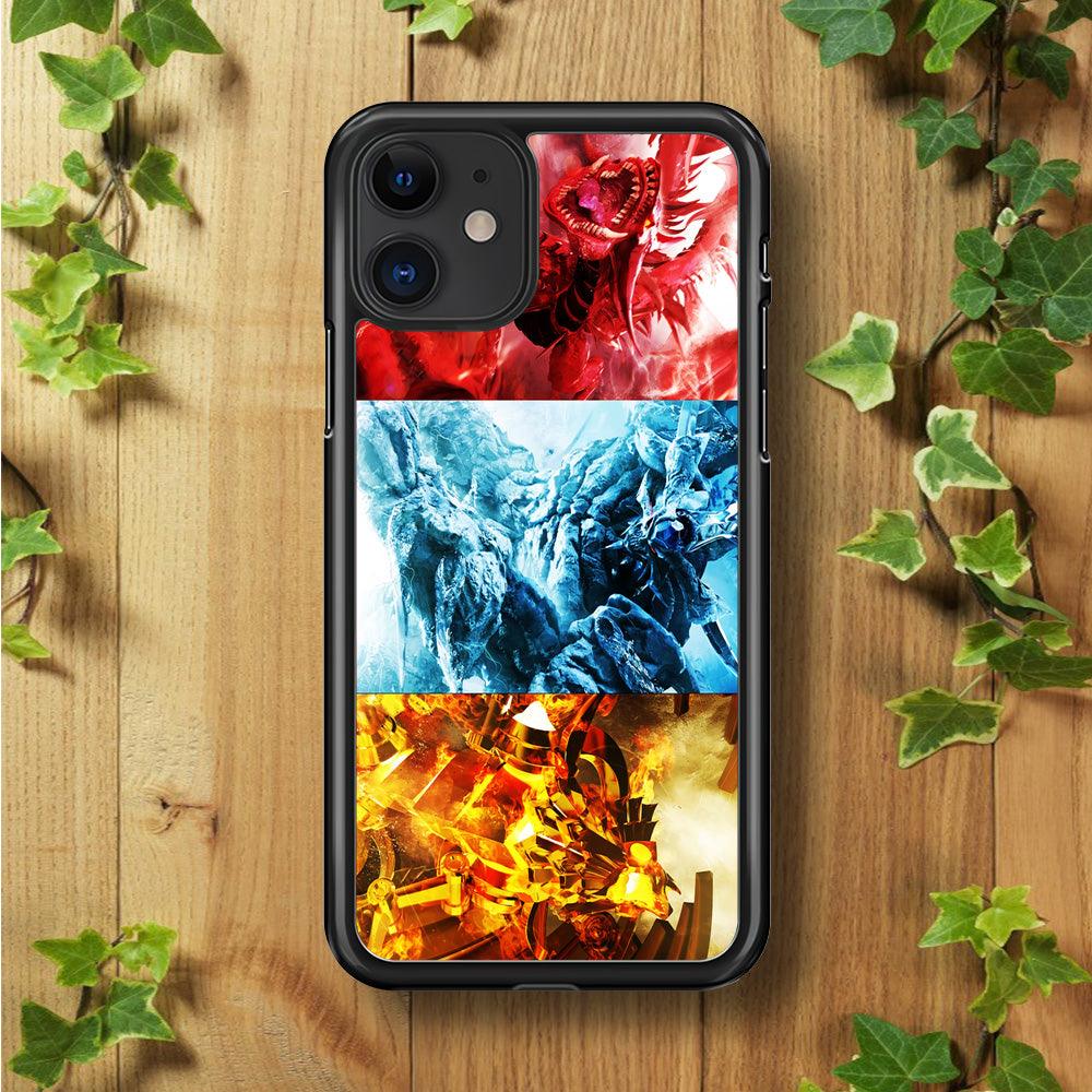 Yu-Gi-Oh 3 Egyptian Gods iPhone 11 Case-Rubber / Black (2D Case)-Xtracase