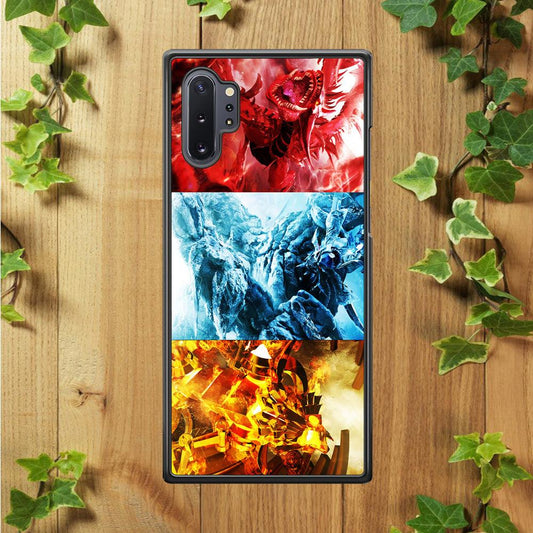 Yu-Gi-Oh 3 Egyptian Gods Samsung Galaxy Note 10 Plus Case-Rubber / Black (2D Case)-Xtracase
