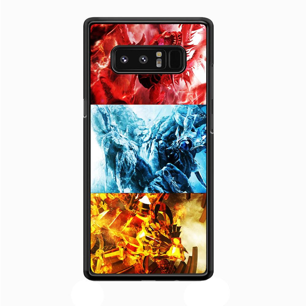 Yu-Gi-Oh 3 Egyptian Gods Samsung Galaxy Note 8 Case-Rubber / Black (2D Case)-Xtracase