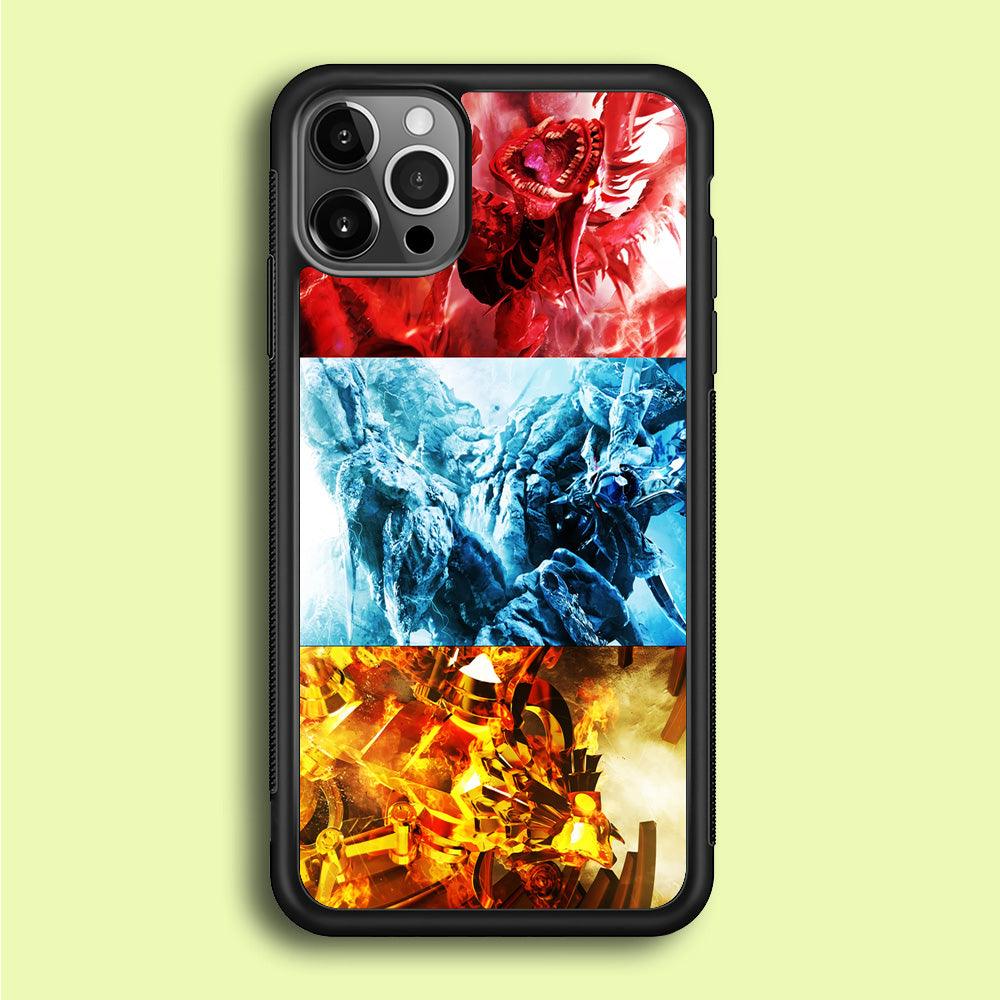 Yu-Gi-Oh 3 Egyptian Gods iPhone 12 Pro Case-Rubber / Black (2D Case)-Xtracase