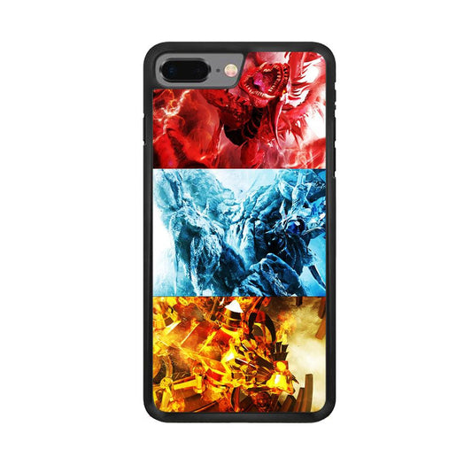 Yu-Gi-Oh 3 Egyptian Gods iPhone 8 Plus Case-Rubber / Black (2D Case)-Xtracase