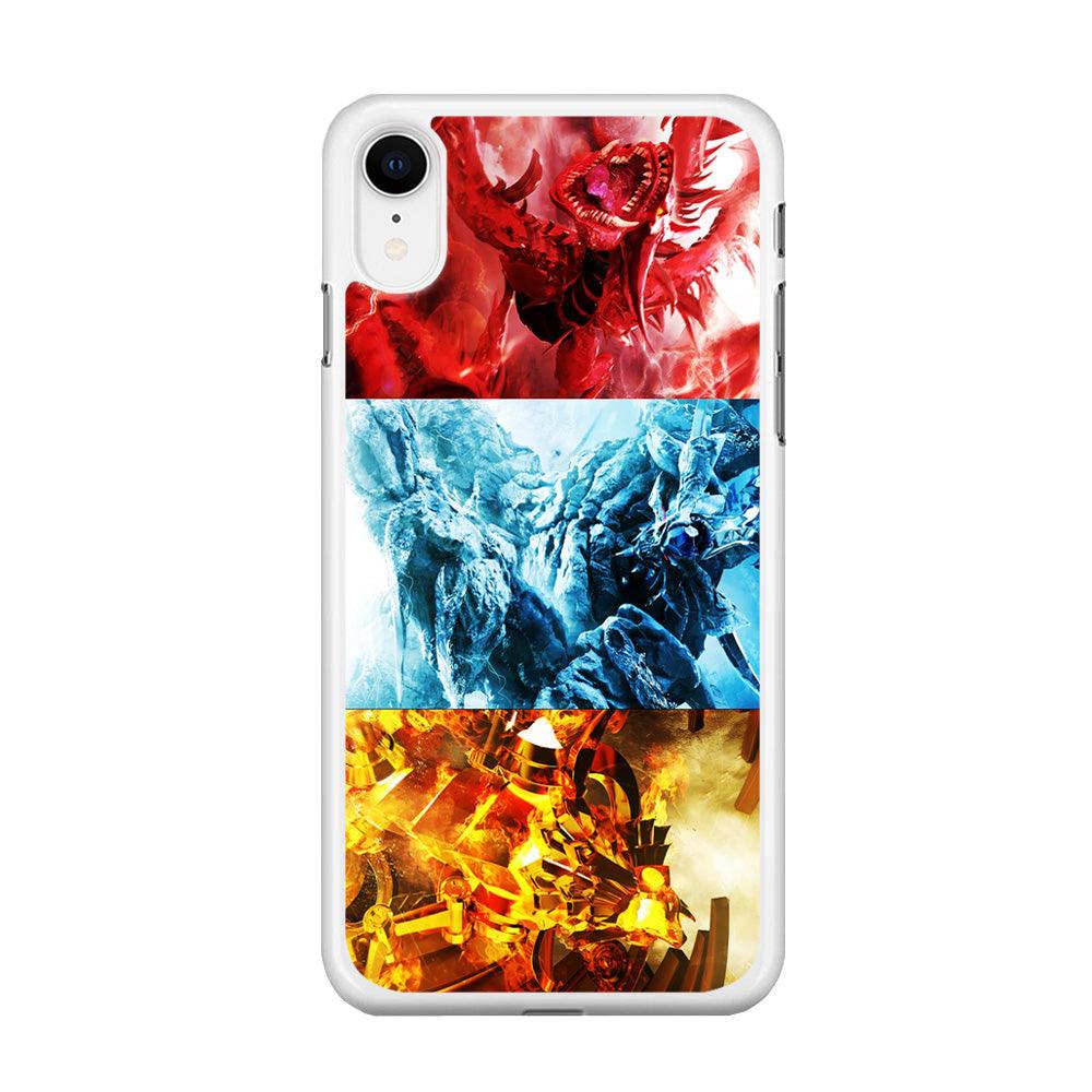 Yu-Gi-Oh 3 Egyptian Gods iPhone XR Case-Rubber / White (2D Case)-Xtracase
