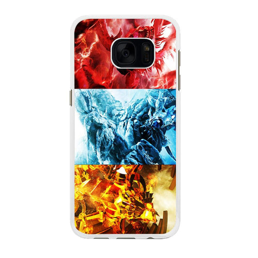 Yu-Gi-Oh 3 Egyptian Gods Samsung Galaxy S7 Case-Rubber / White (2D Case)-Xtracase