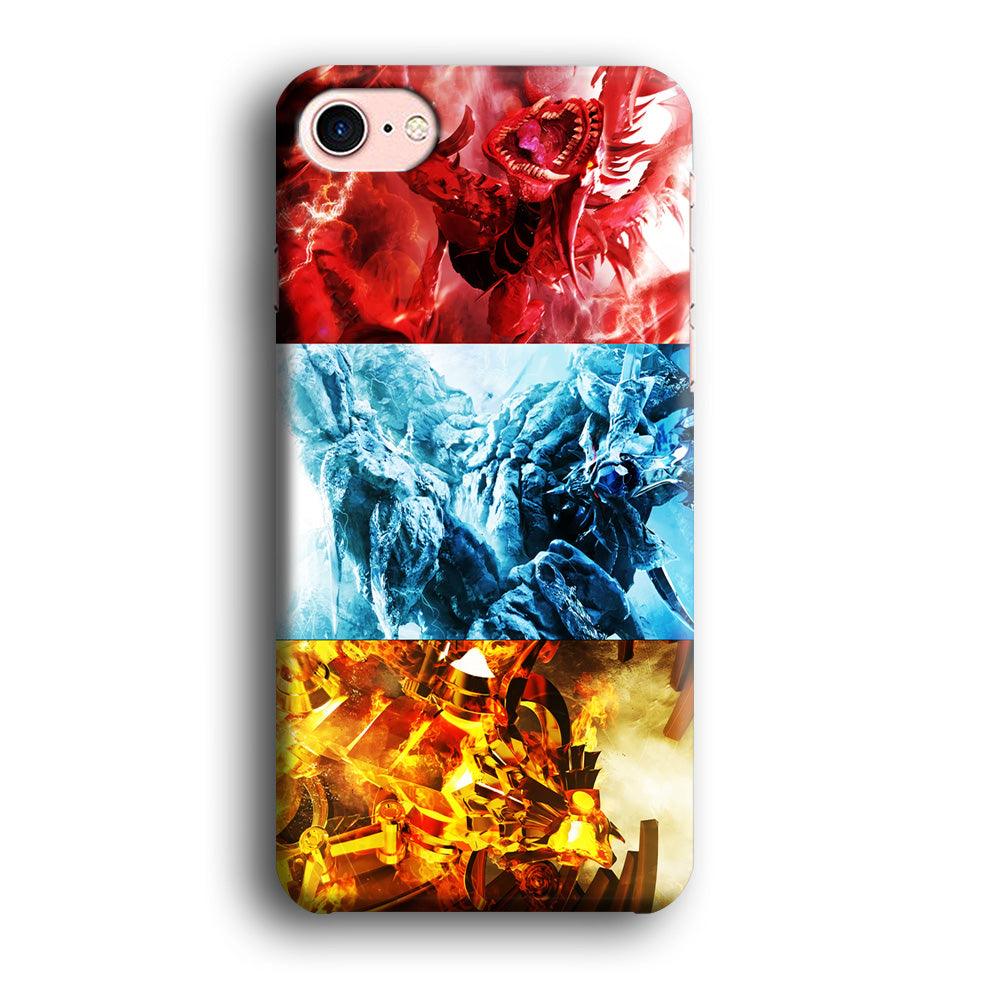 Yu-Gi-Oh 3 Egyptian Gods iPhone 7 Case-Plastic / Full Wrap (3D Case)-Xtracase