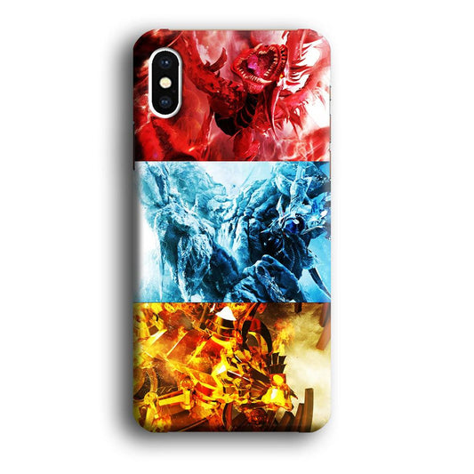 Yu-Gi-Oh 3 Egyptian Gods iPhone X Case-Plastic / Full Wrap (3D Case)-Xtracase