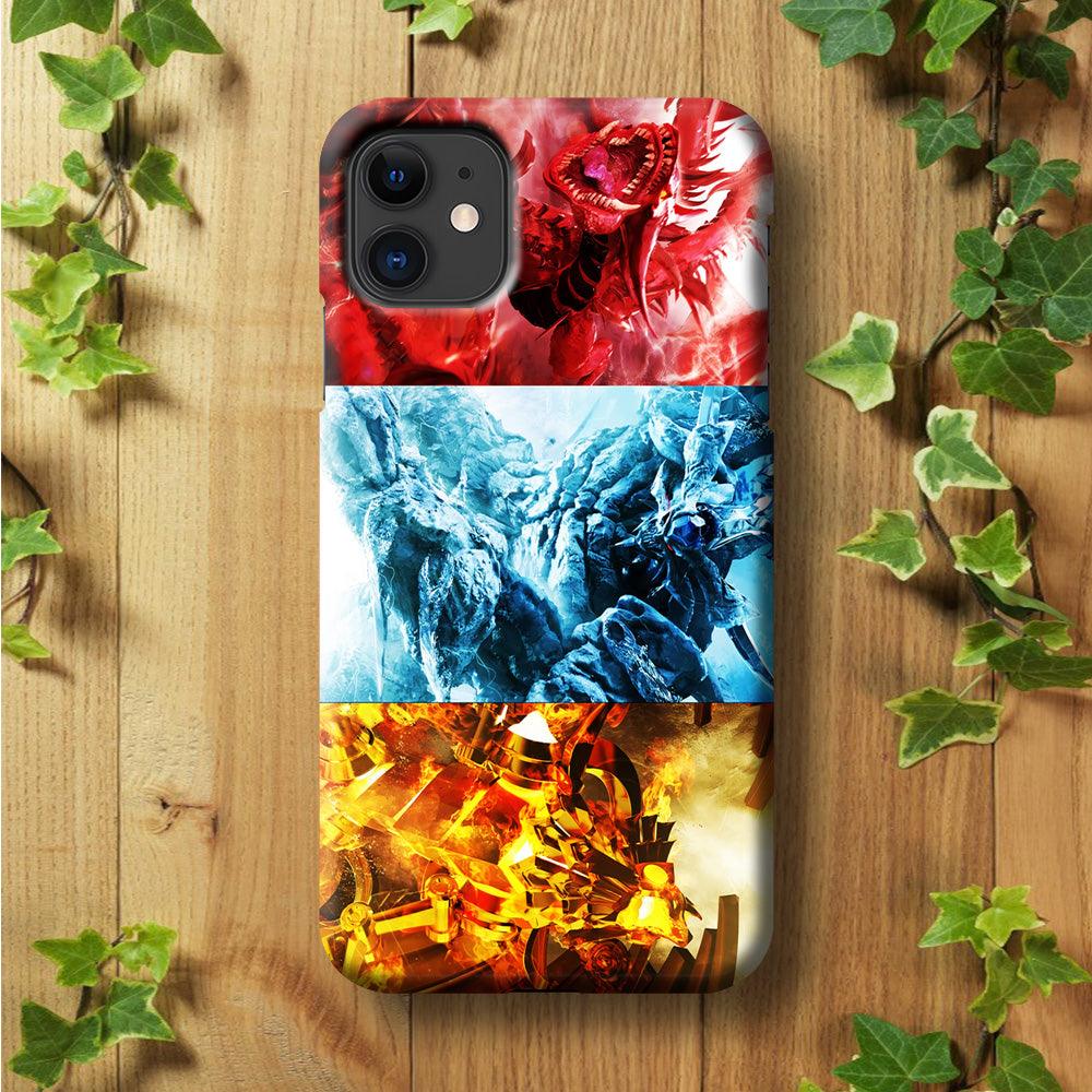 Yu-Gi-Oh 3 Egyptian Gods iPhone 11 Case-Plastic / Full Wrap (3D Case)-Xtracase